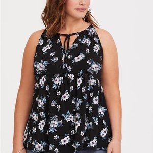Torrid Floral Jersey Babydoll Tank - Size 2, 2X